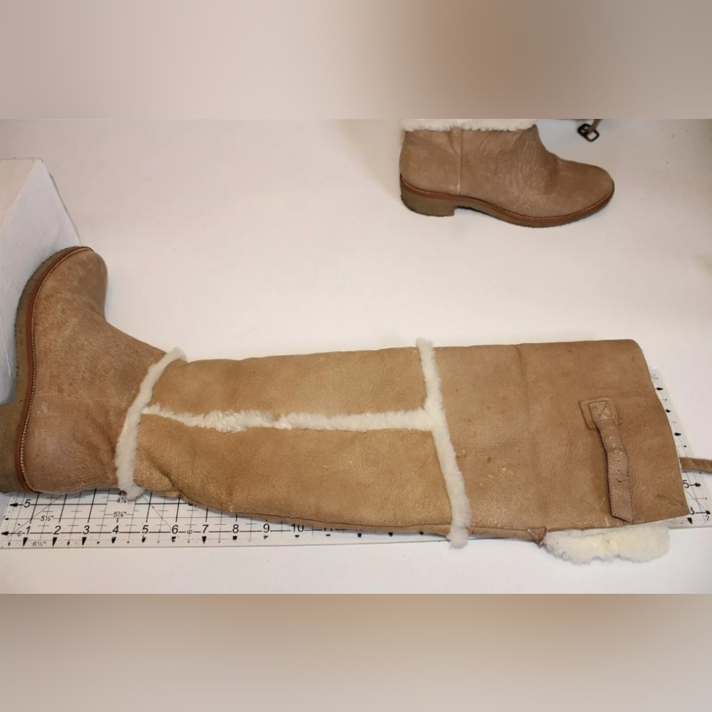 Sale❗Diane von Furstenberg Tamara GENUINE Shearling 8 Sheepskin OTK Boots LUXURY - Picture 11 of 16